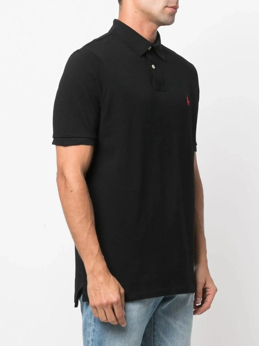 Tricou polo Ralph Lauren negru din bumbac - Img 4
