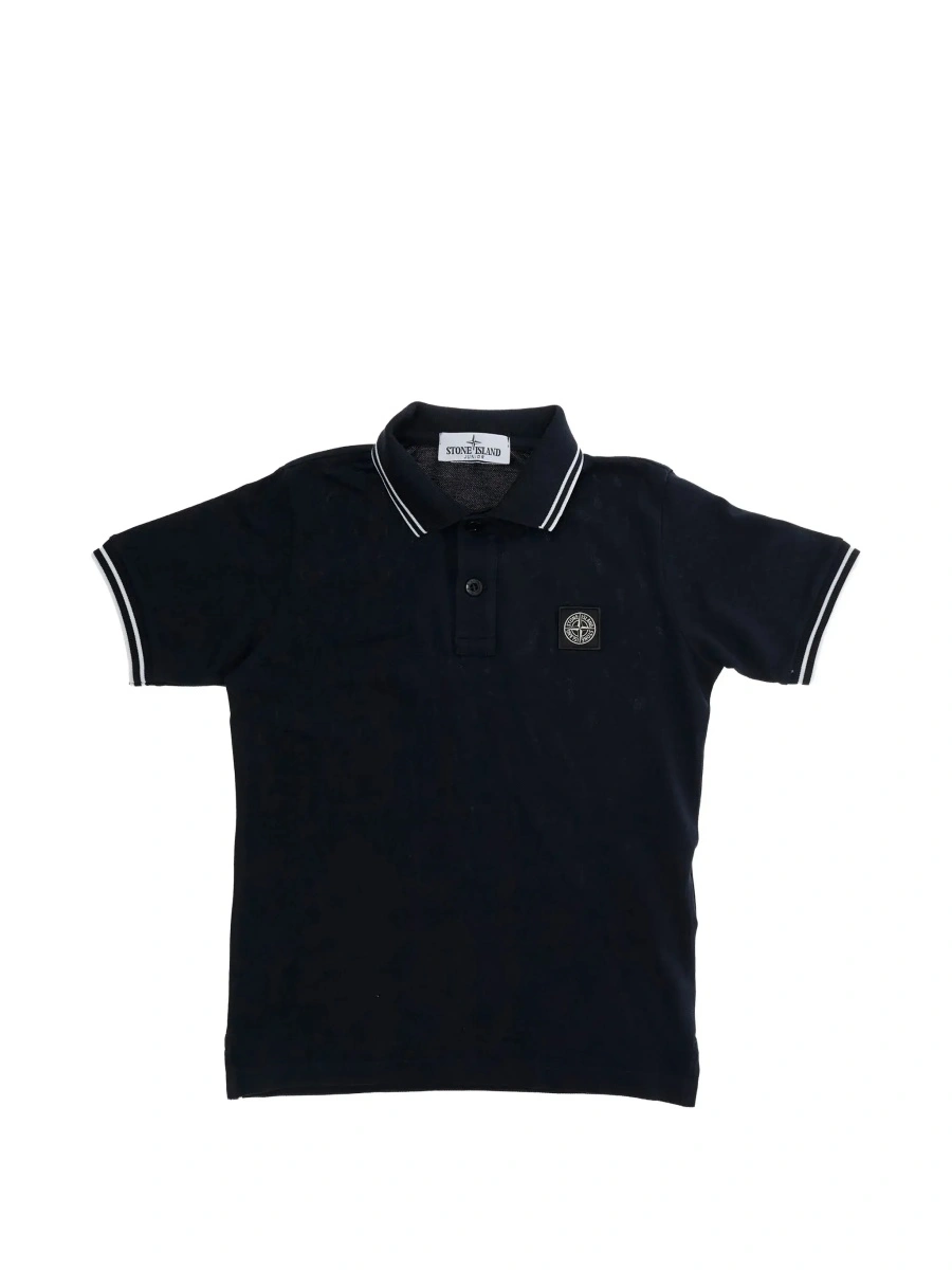 Tricou polo Stone Island albastru din bumbac - Img 6