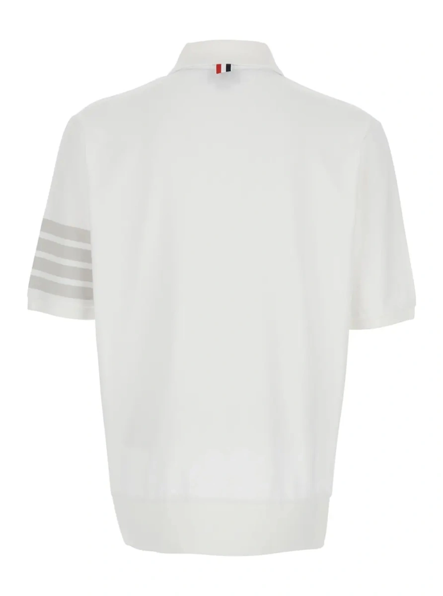 Tricou polo Thom Browne alb din bumbac - Img 2