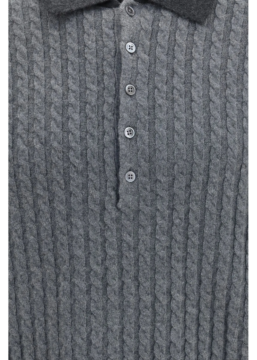 Tricou polo Thom Browne gri - Img 3