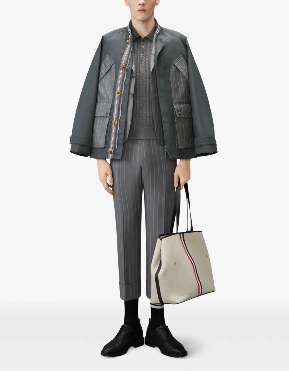 Tricou polo Thom Browne gri - Img 4