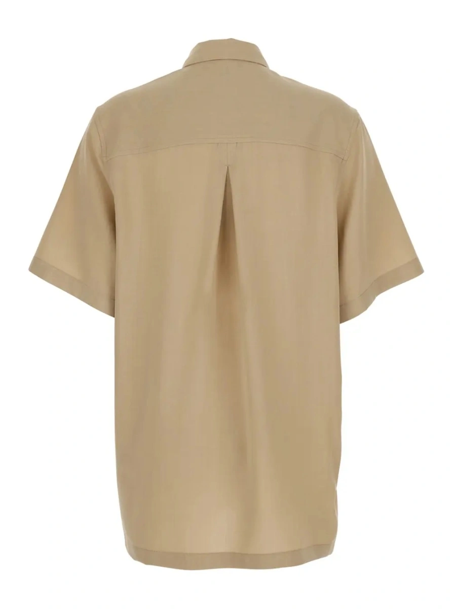 Tricou polo TOTEME bej din lana - Img 2