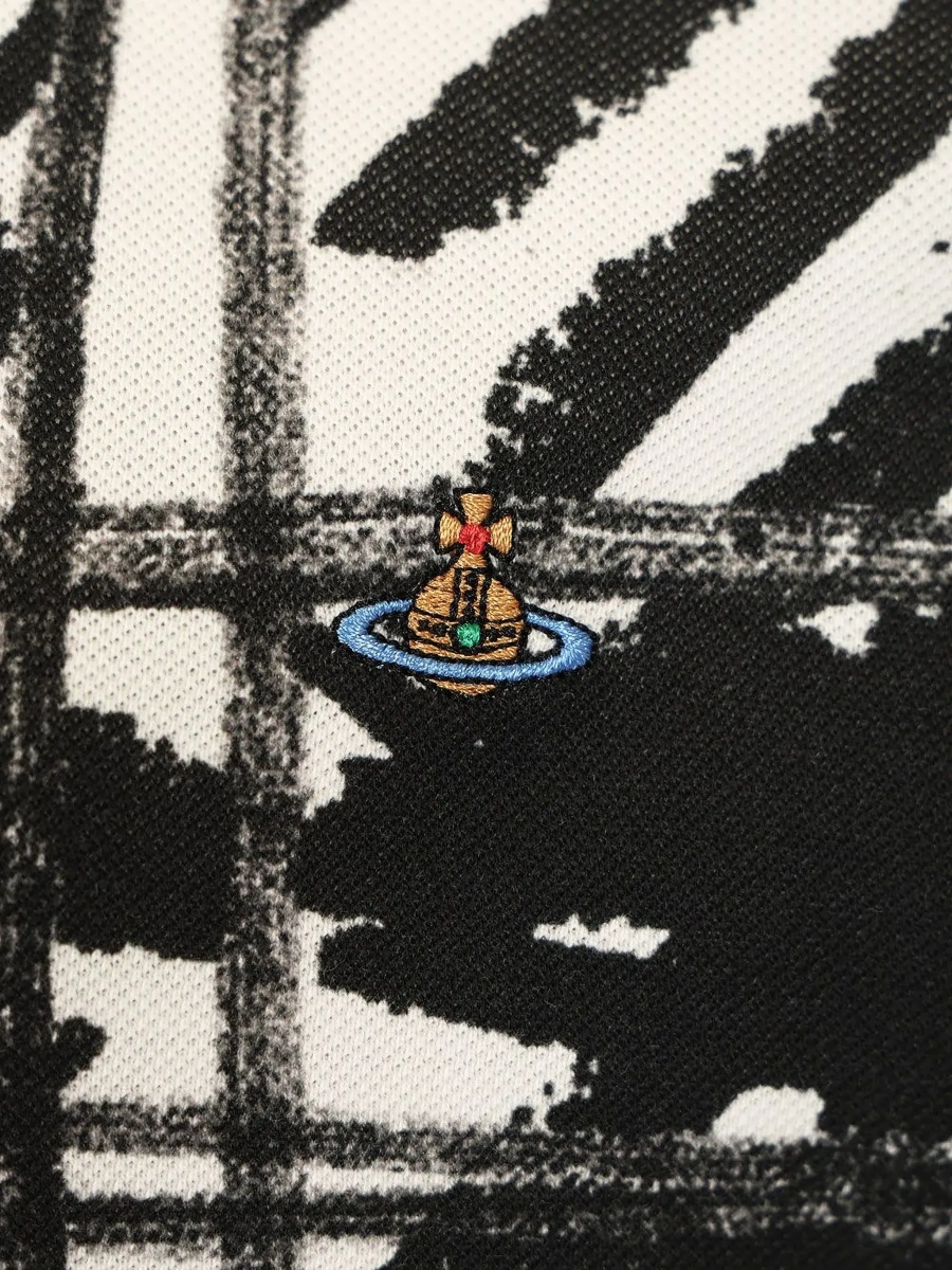 Tricou polo Vivienne Westwood negru din bumbac - Img 5