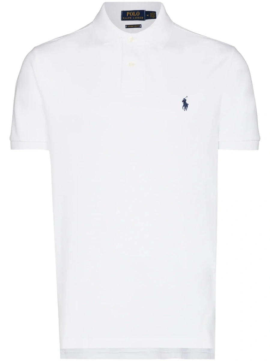 Tricou Ralph Lauren alb din bumbac 'Custom Fit' - Img 8