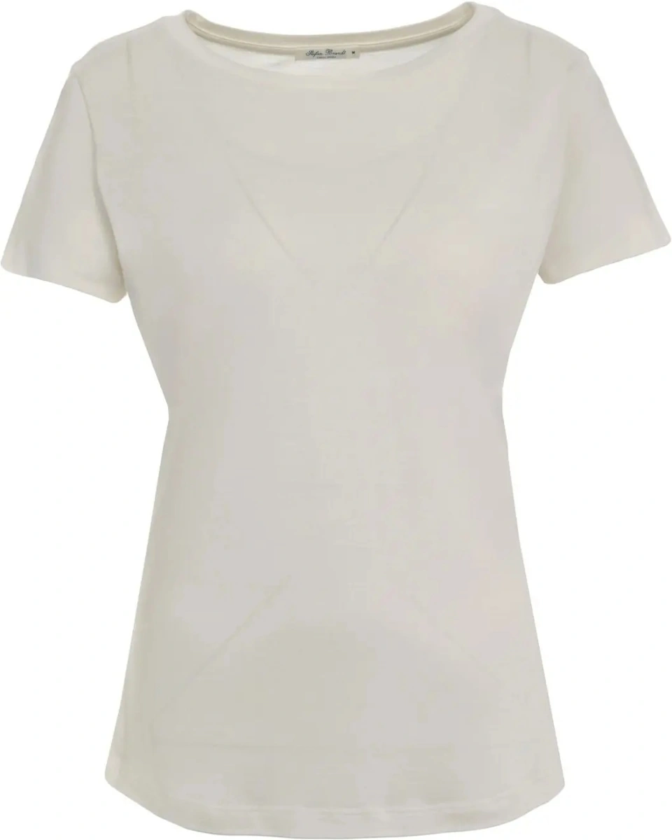 Tricou Stefan Brandt alb din matase 'Fanny Se' - Img 2