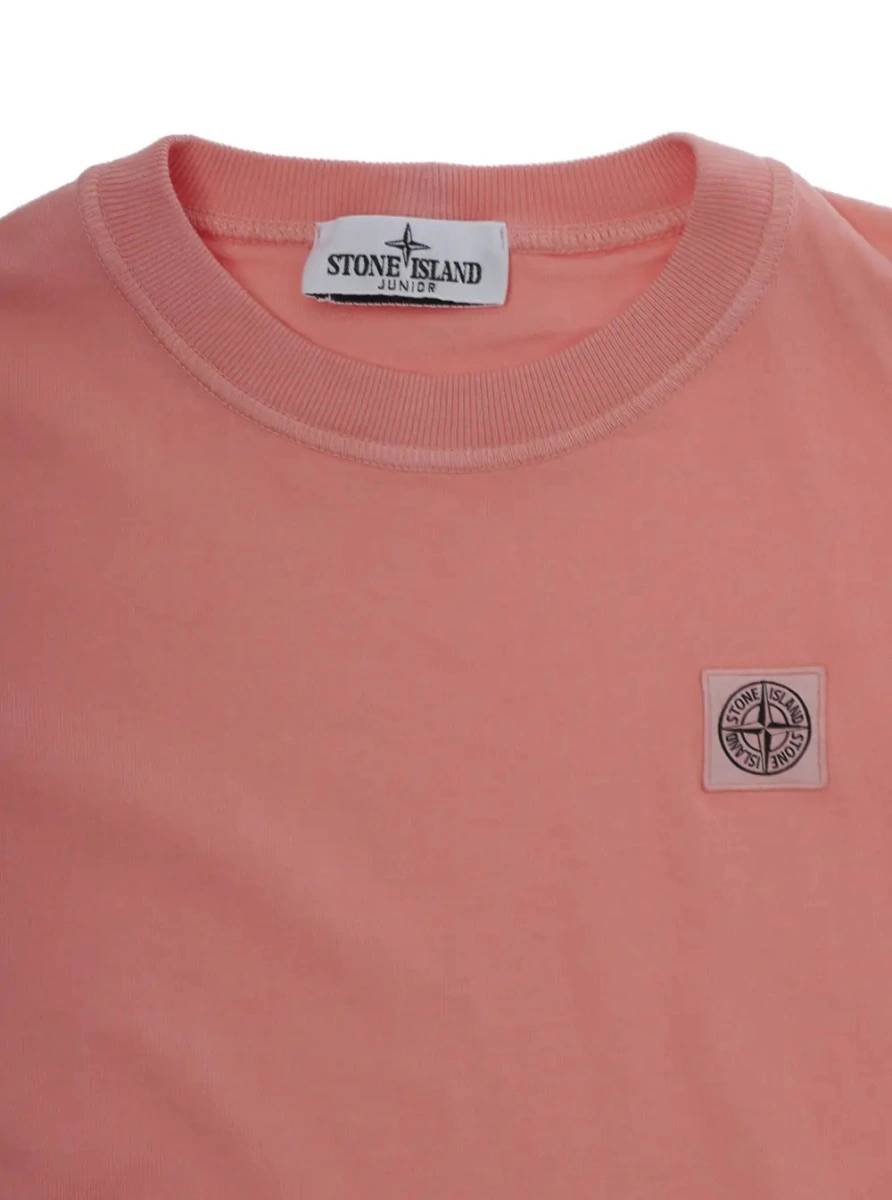 Tricou Stone Island roz din bumbac - Img 3