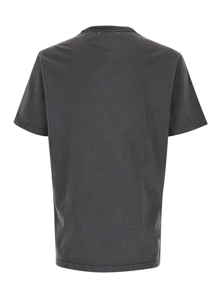 Tricou T-Shirt with Logo on the Front and Logo Patch on the Front in Gray Cotton for Men - Img 2