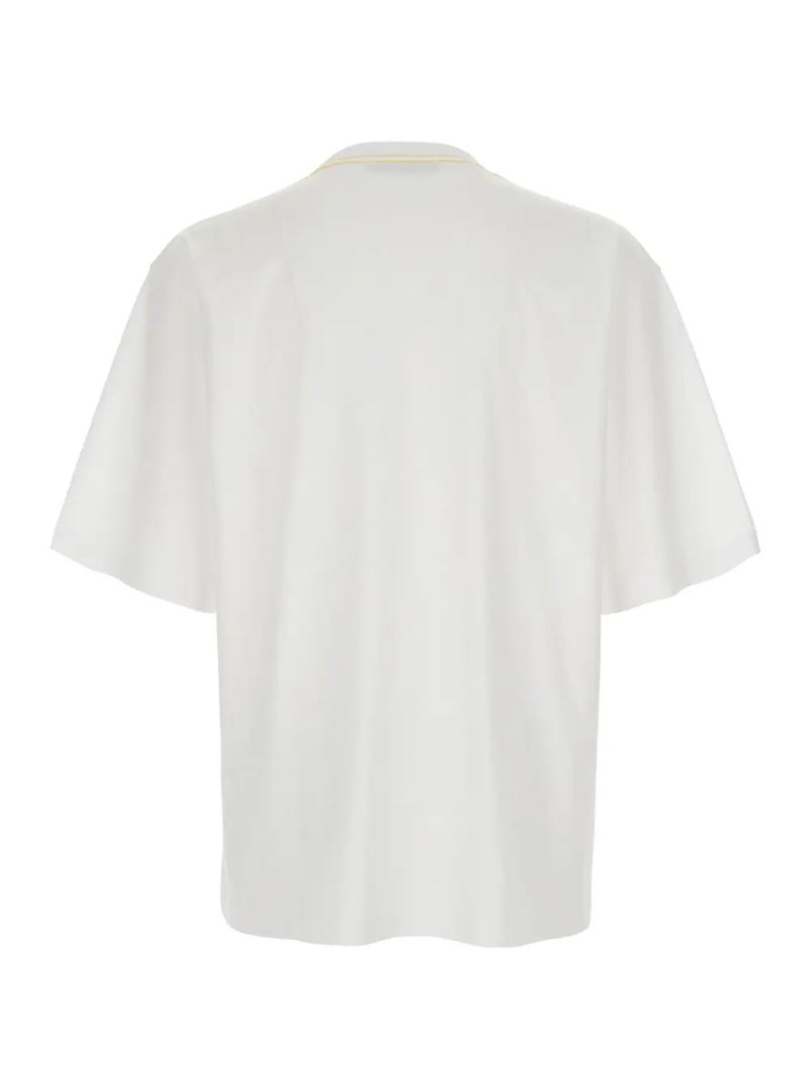 Tricou The 'Voilier' White T-Shirt with Sailboat Embroidery and Logo Lettering on the Front in Cotton for Men - Img 2