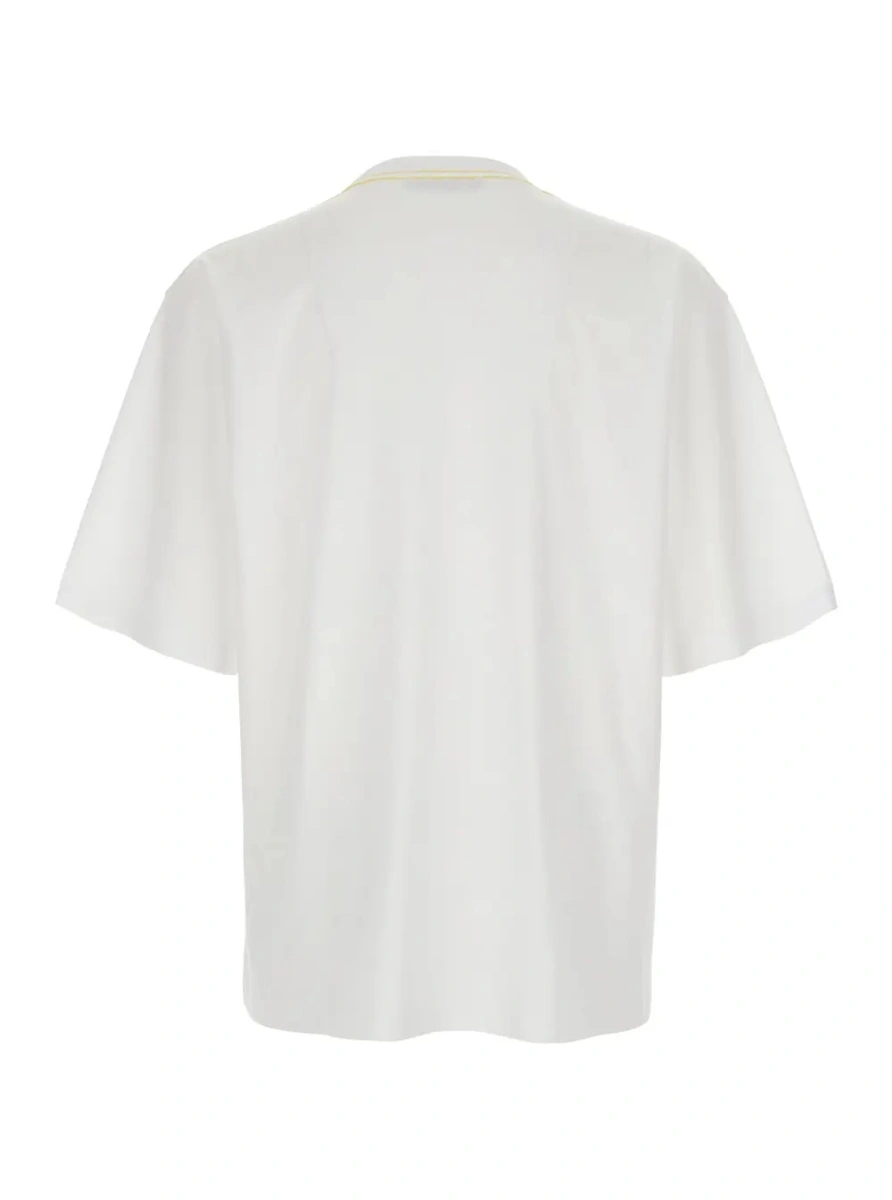 Tricou The 'Voilier' White T-Shirt with Sailboat Embroidery and Logo Lettering on the Front in Cotton for Men - Img 2
