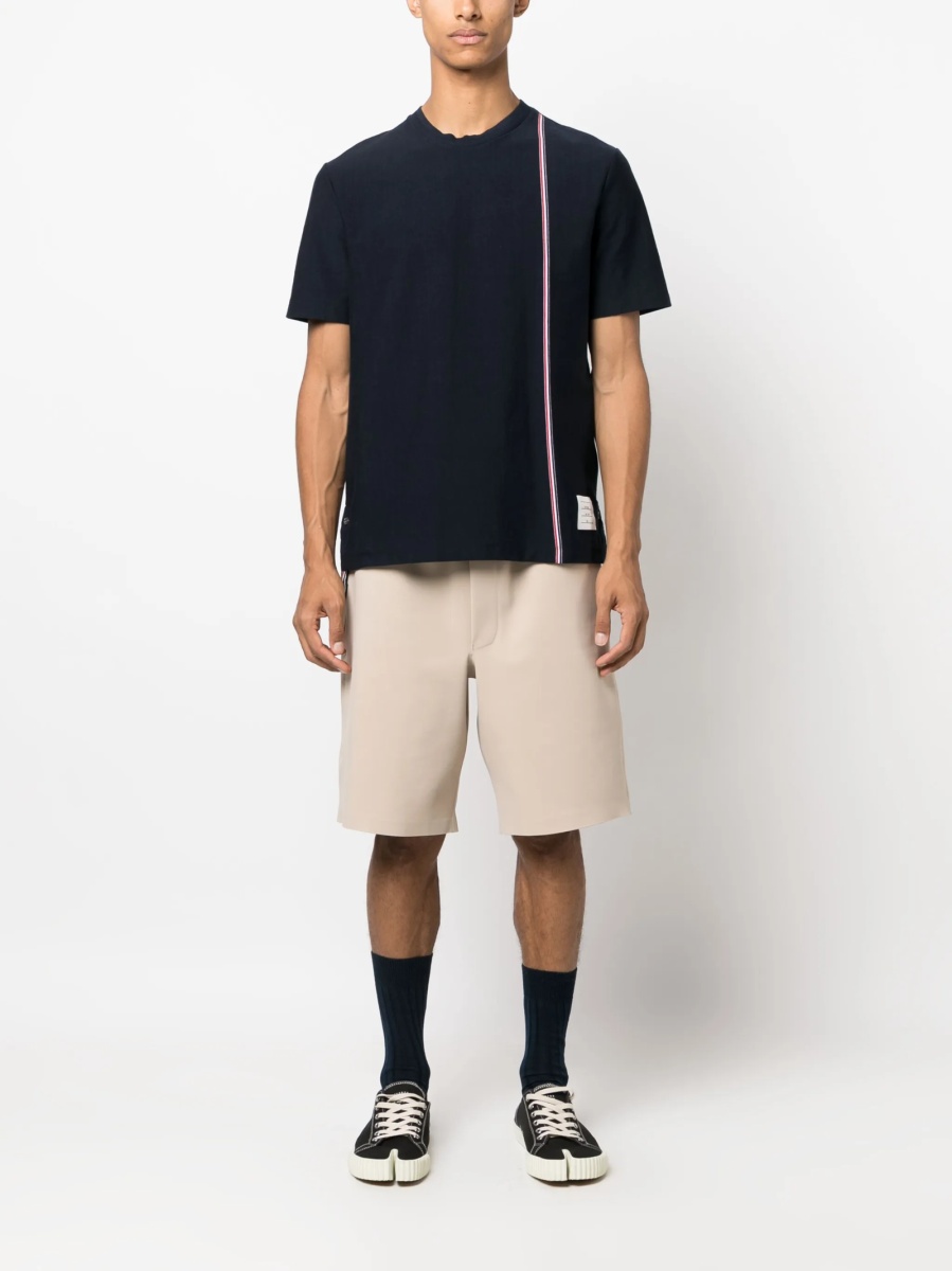 Tricou Thom Browne albastru din bumbac - Img 2
