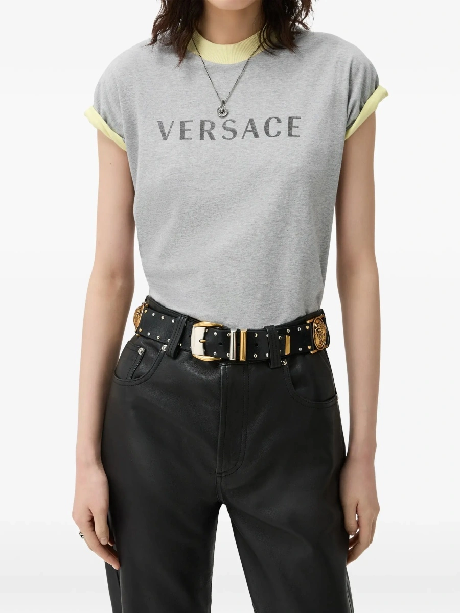 Tricou Versace multicolor din bumbac - Img 4