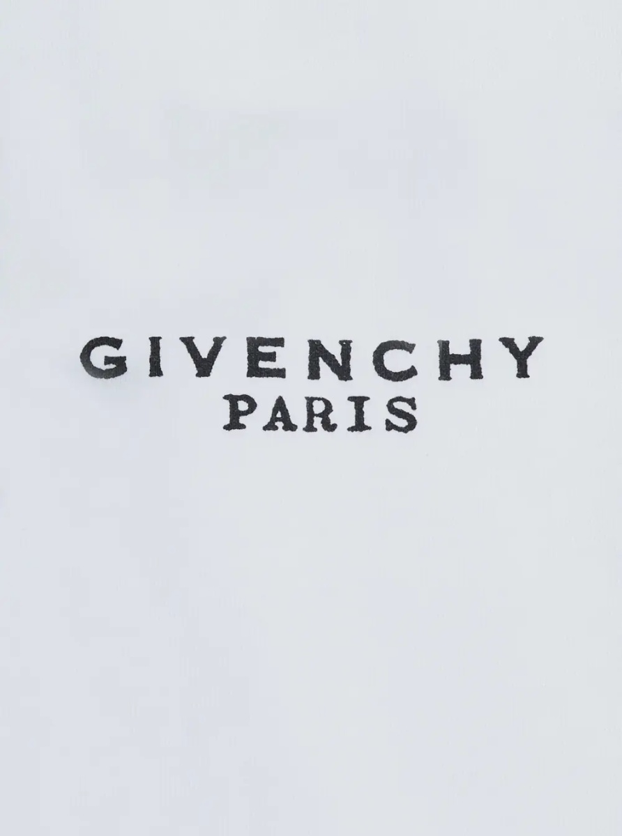 Tricou White Crew neck T-shirt with logo lettering on front and back in cotton Boy - Img 3