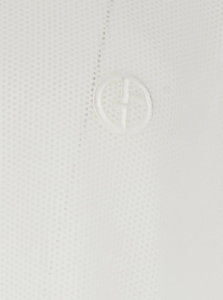 Tricou White Crew Neck T-Shirt with Logo on Front in Tech Fabric Stretch Man - Img 3