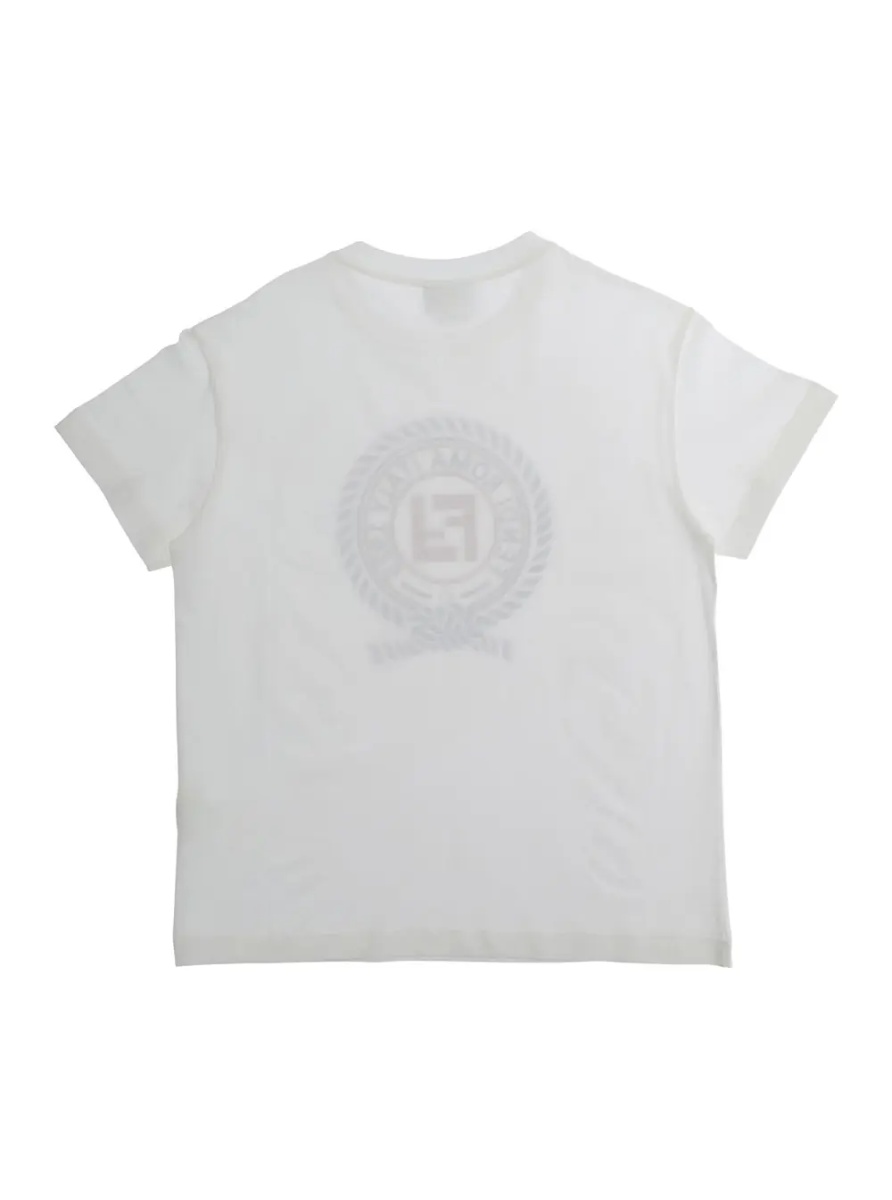 Tricou White T-Shirt - T-Shirt with Logo Print on the Front - In Cotton - Unisex - Img 2
