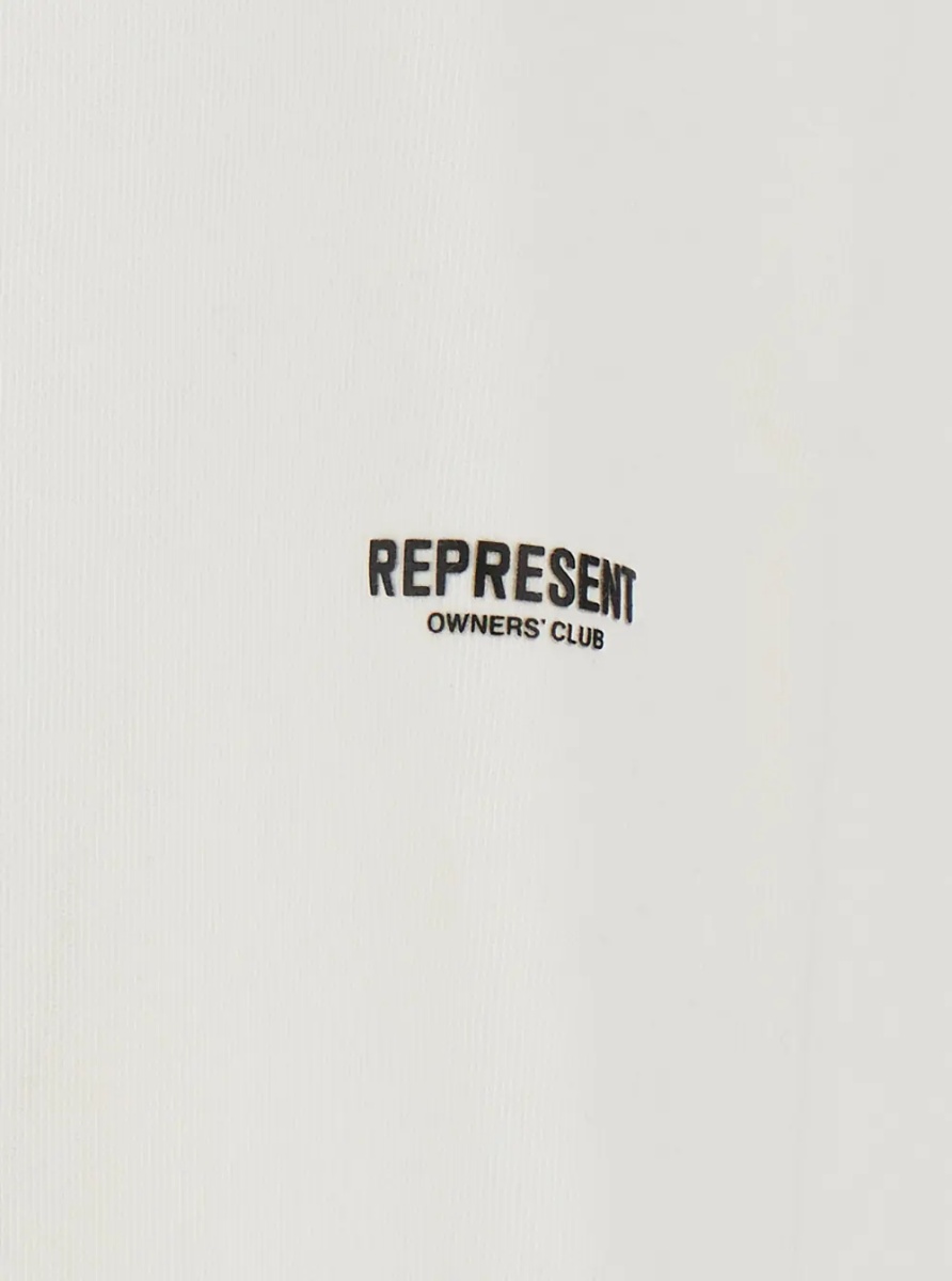 Tricou white T-shirt with logo on the front, back and sleeve in cotton for men - Img 3