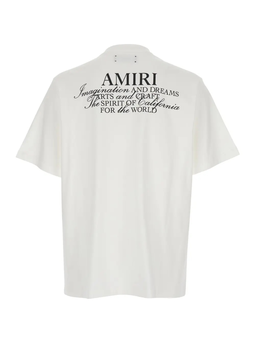 Tricou White T-Shirt with Spirit Print on the Front in Cotton for Men - Img 2