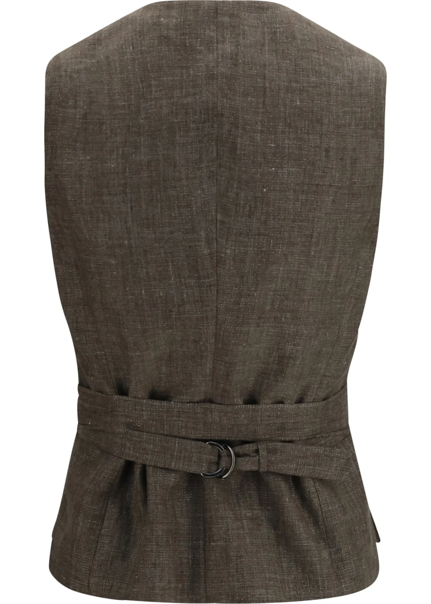 Vesta Belted Linen Vest - Img 2