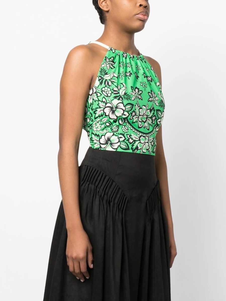 Vesta RED VALENTINO verde din bumbac - Img 3