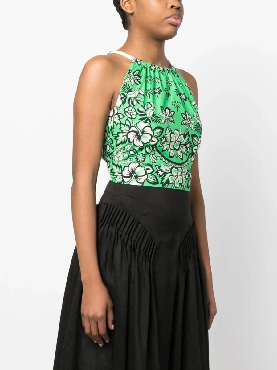Vesta RED VALENTINO verde din bumbac - Img 3