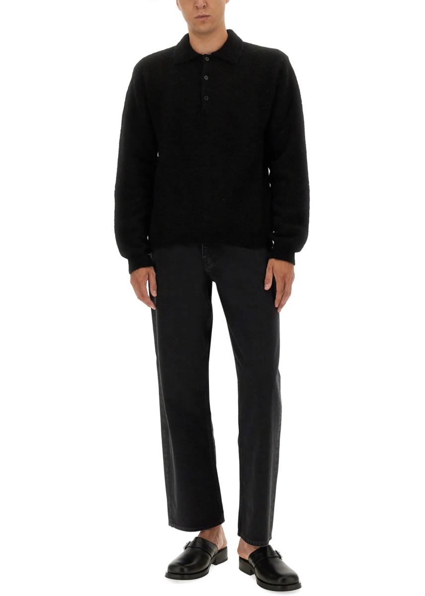 Wool Sweater With Polo Collar - Img 2