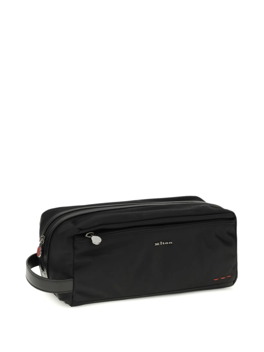 Accesorii de voiaj KITON negre din material textil si piele - Img 3