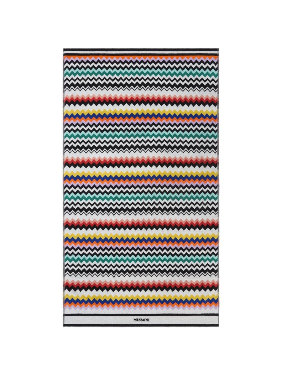 Accesorii multicolor Beach towel with all-over zigzag motif in cotton home - Img 7