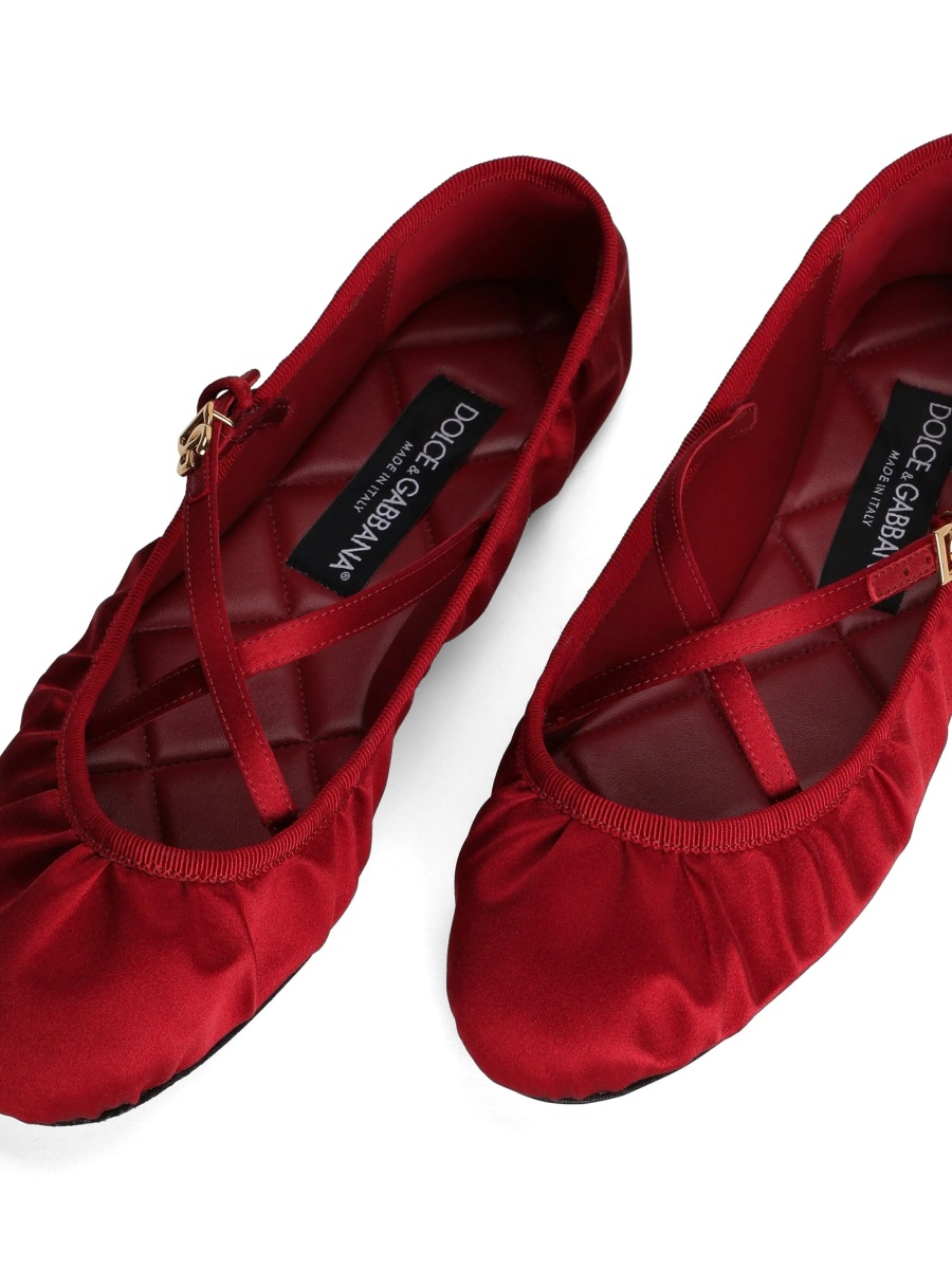 Balerini Dolce &amp; Gabbana rosii din material textil - Img 5