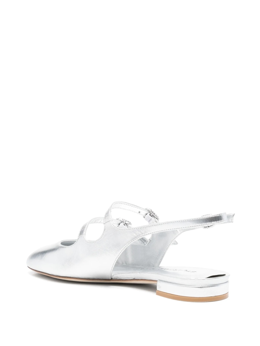 Balerini Stuart Weitzman argintii din piele - Img 3