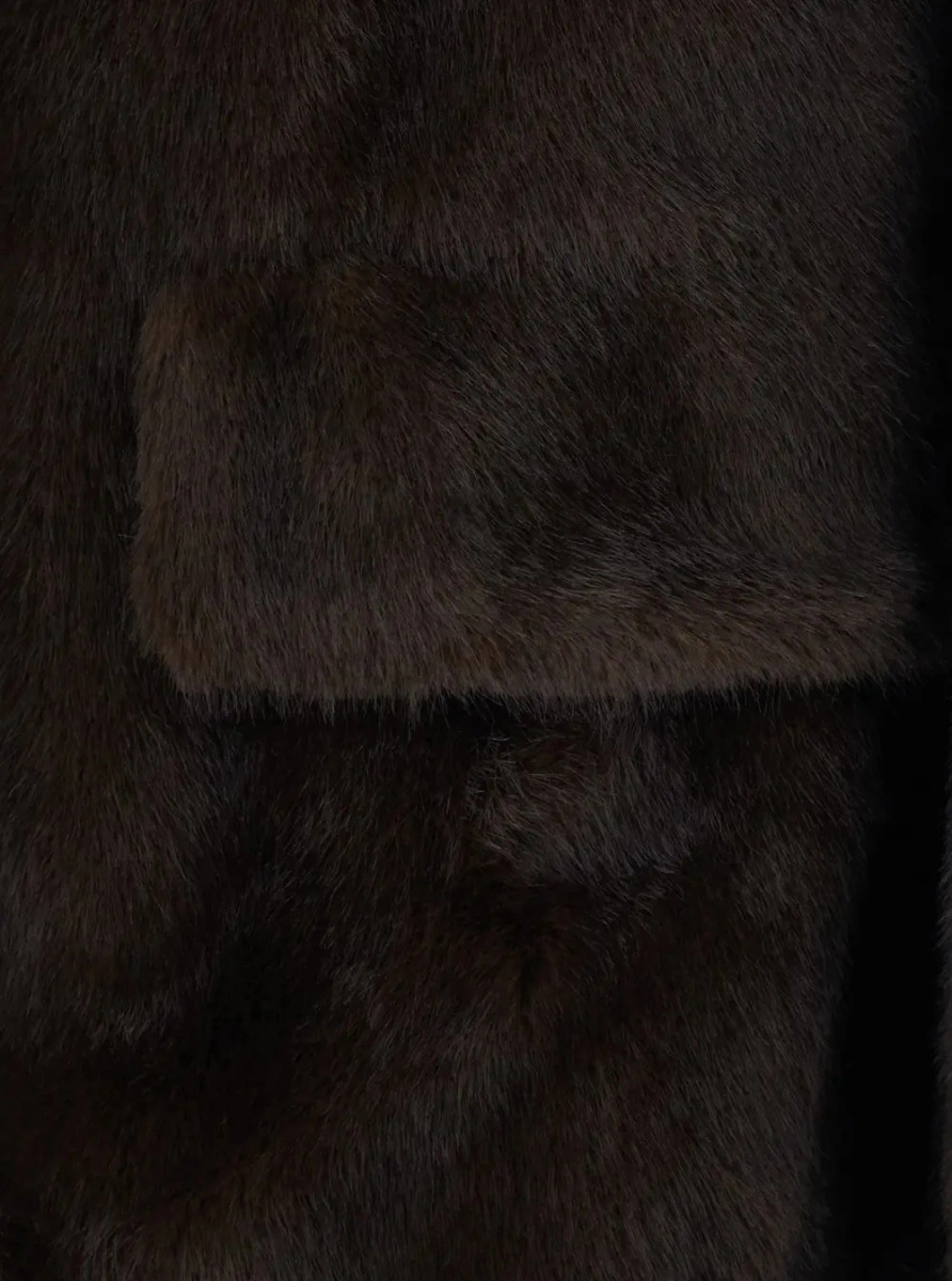 Blana Ralph Lauren maro din shearling si piele - Img 3