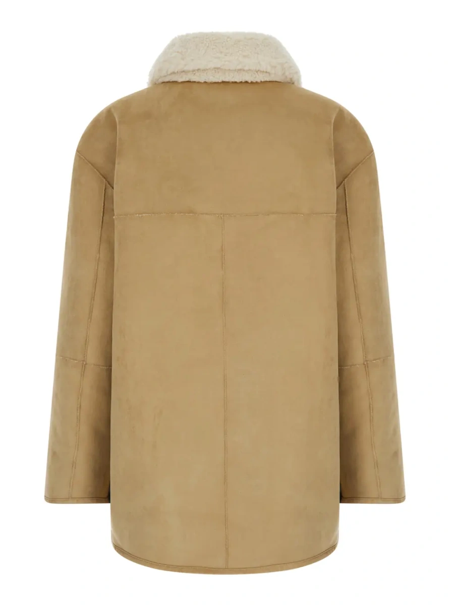 Blanuri Beige Jacket Half Length in Synthetic Fur - Img 2