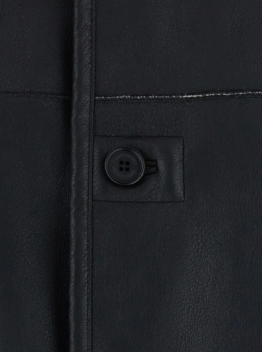 Blanuri Unisex Jacket with Reversible Synthetic Fur Black - Img 3