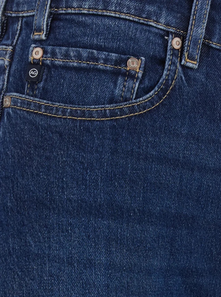 Blugi Blue Jeans with logo patch on the back and wide leg in denim women - Img 3