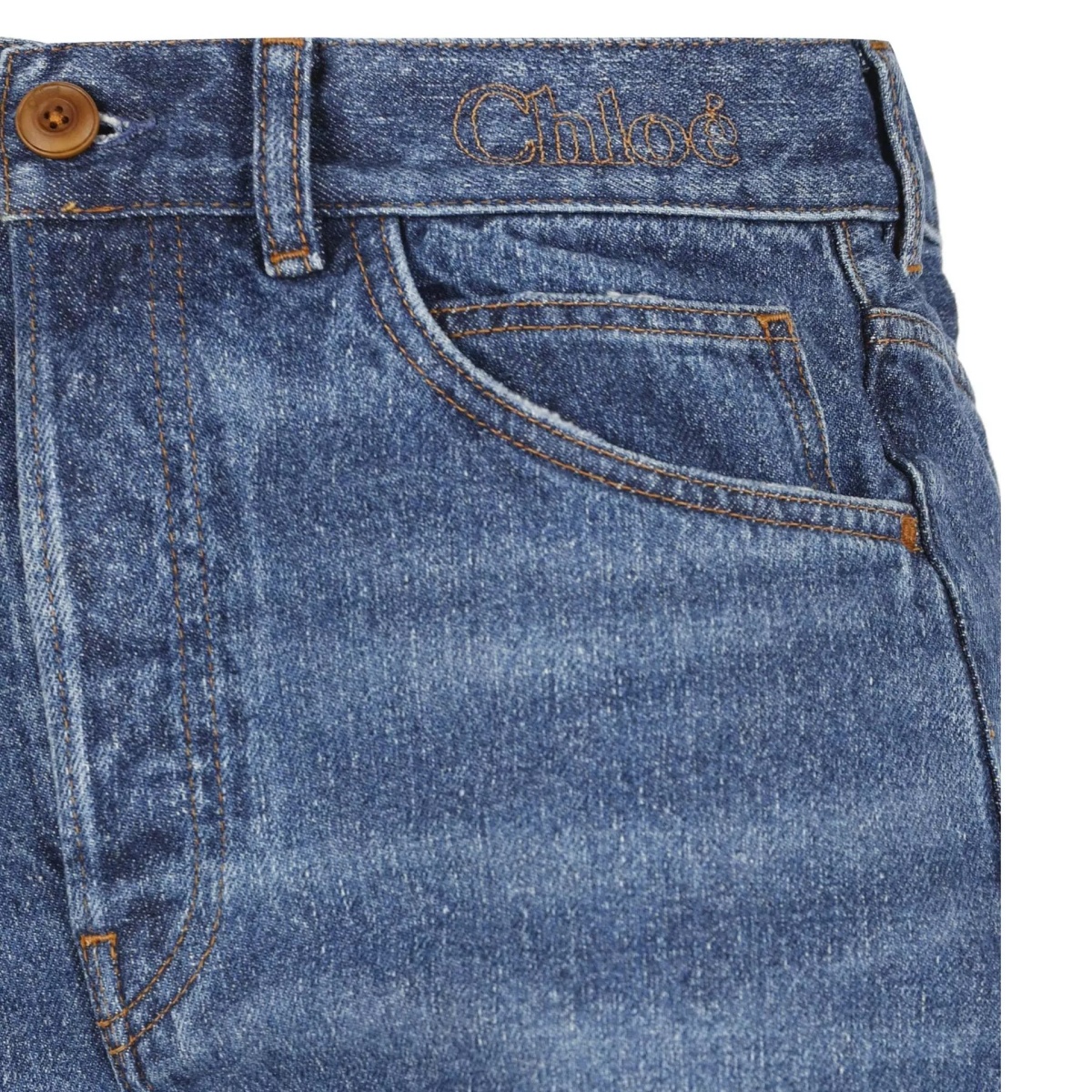 Blugi Chloe Cotton Denim Flared Jeans - Img 3