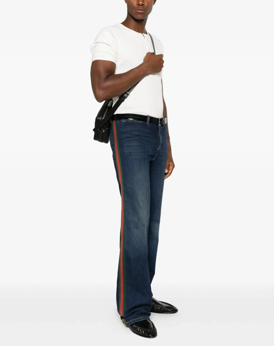 Blugi Cotton Jeans with Web stripe - Img 4