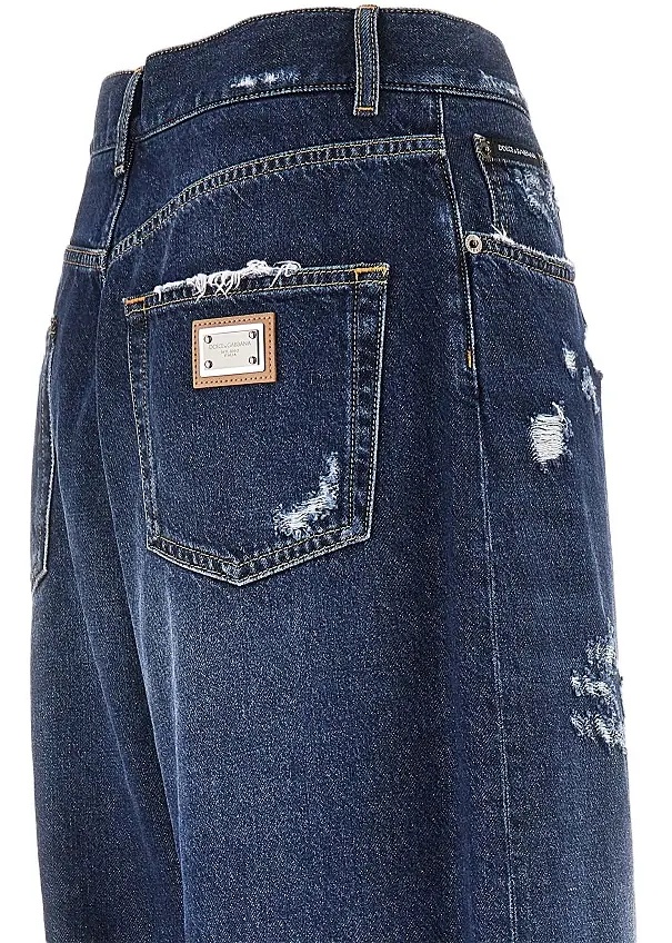Blugi Distressed denim oversized pants - Img 4