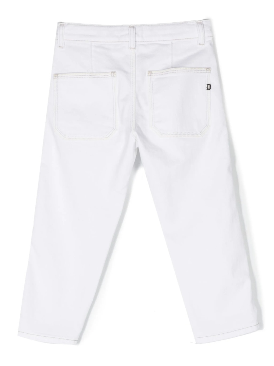 Blugi Dondup albi din bumbac - Img 2