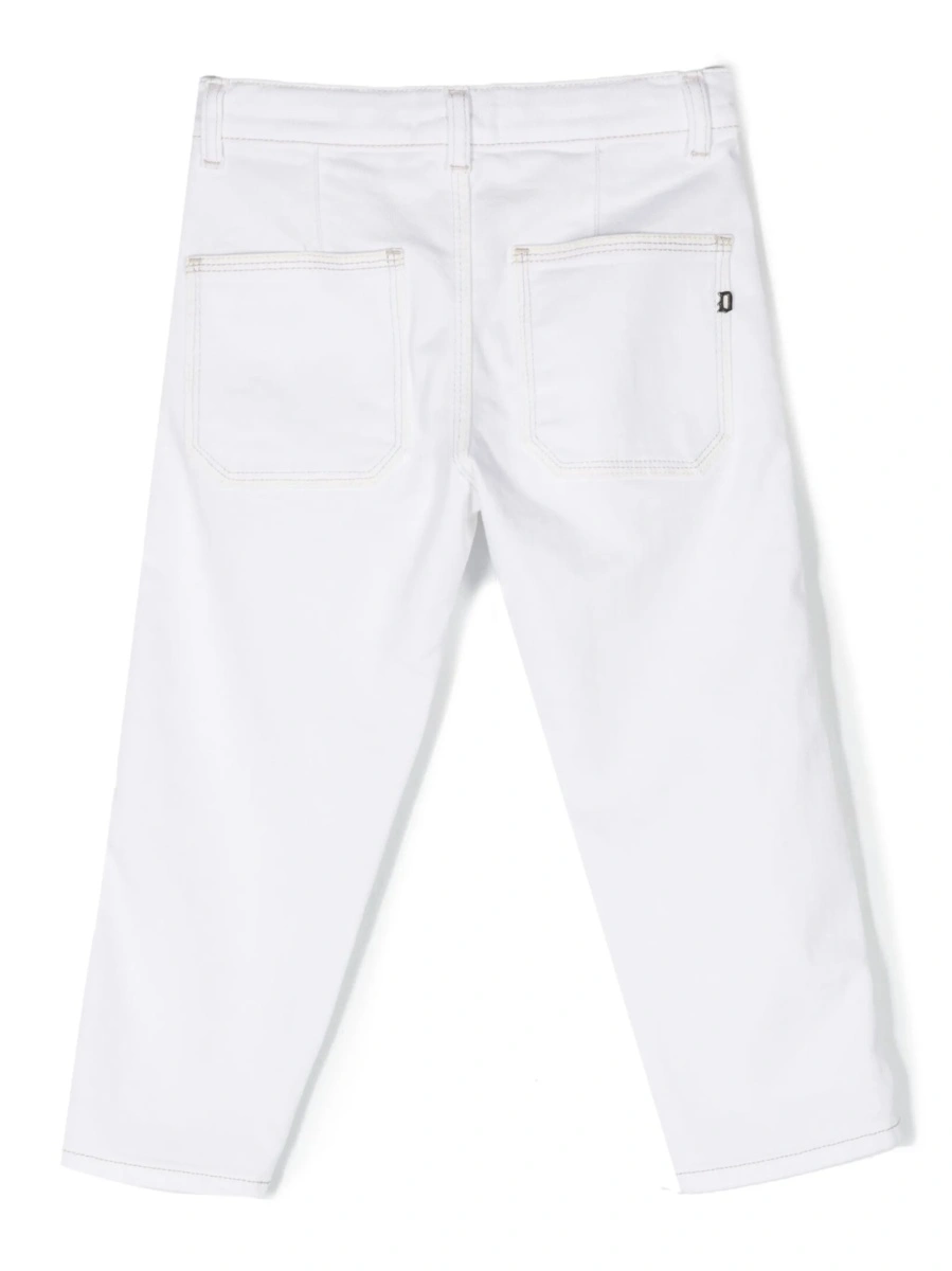 Blugi Dondup albi din bumbac - Img 2