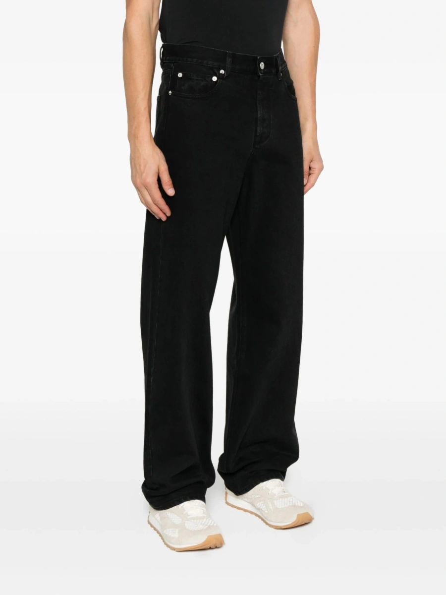 Blugi drepti JACQUEMUS negri din bumbac - Img 3