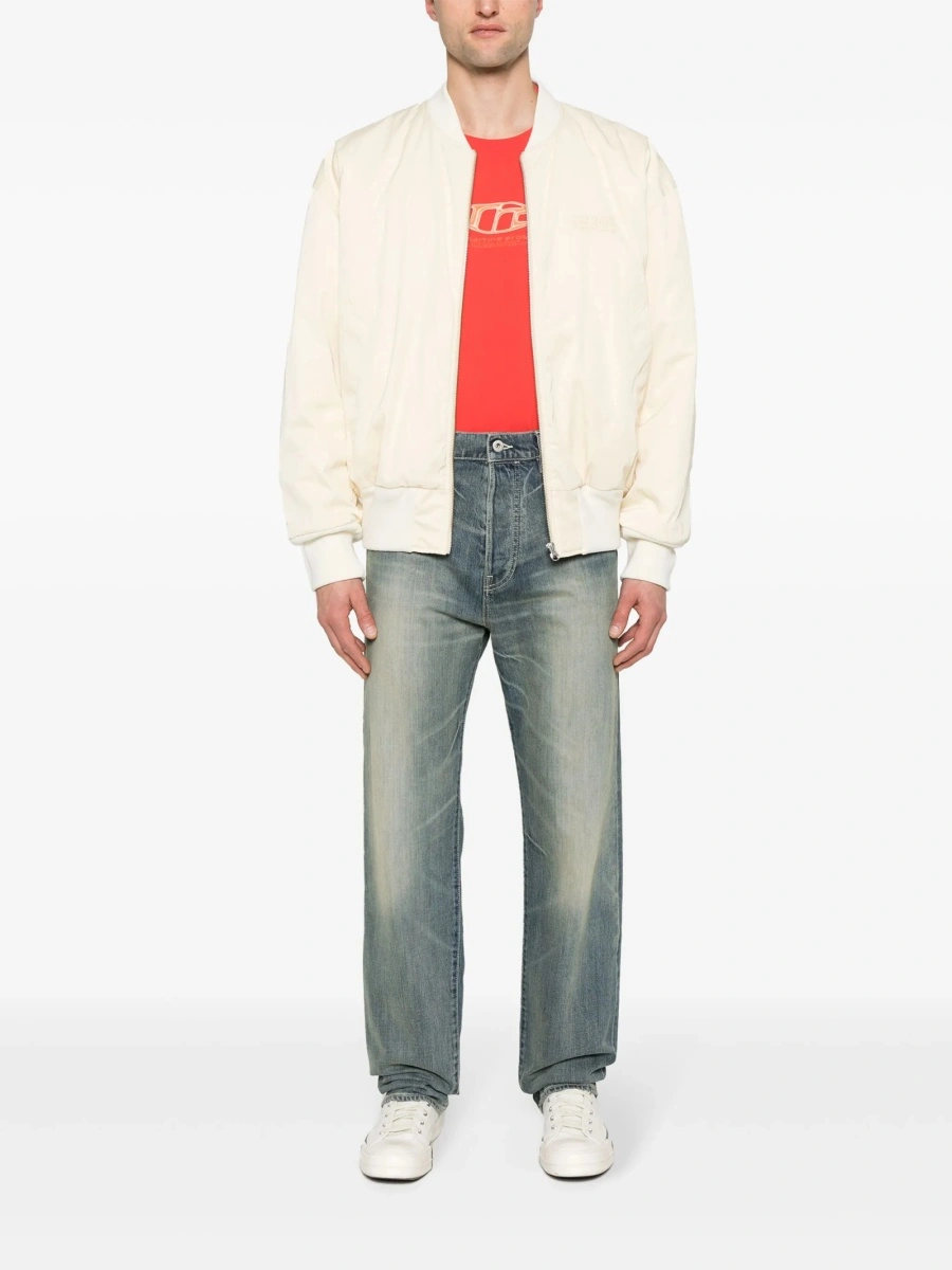 Blugi drepti Kenzo albastri din polyester si bumbac - Img 2