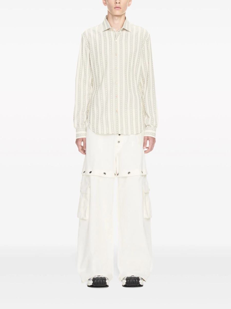 Blugi drepti Off-White albi din elastan si bumbac - Img 2