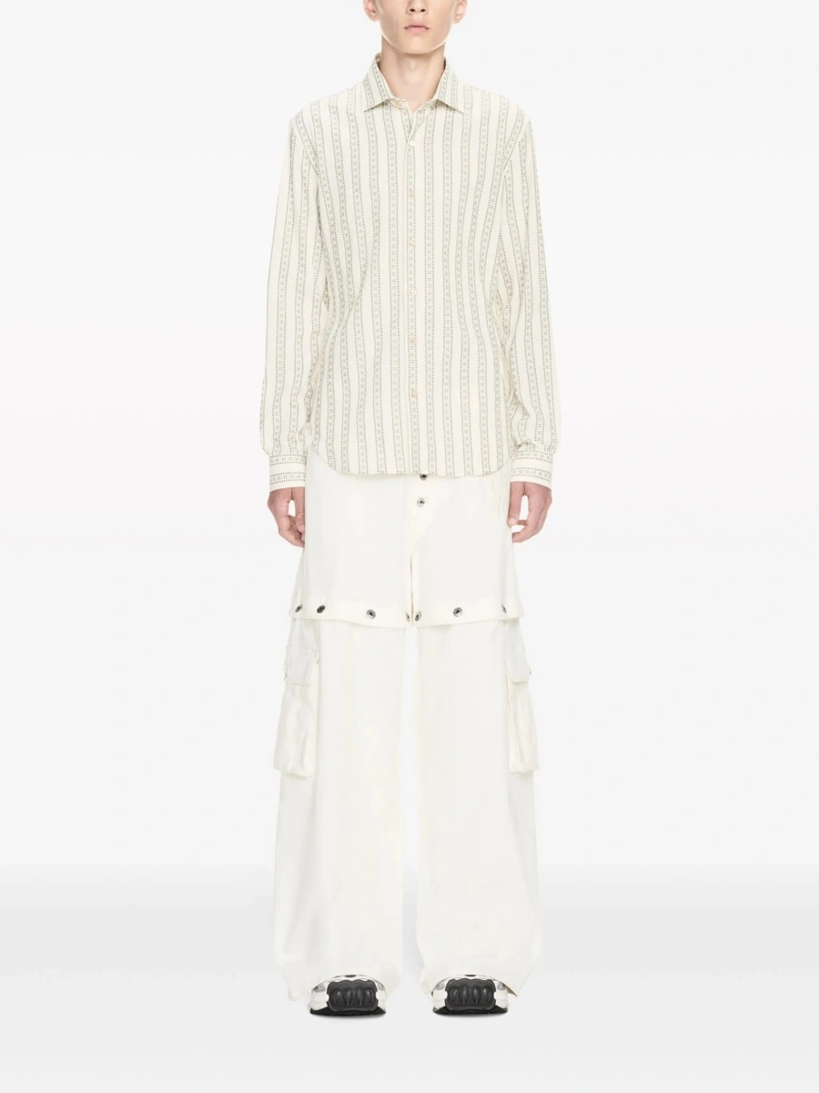 Blugi drepti Off-White albi din elastan si bumbac - Img 2