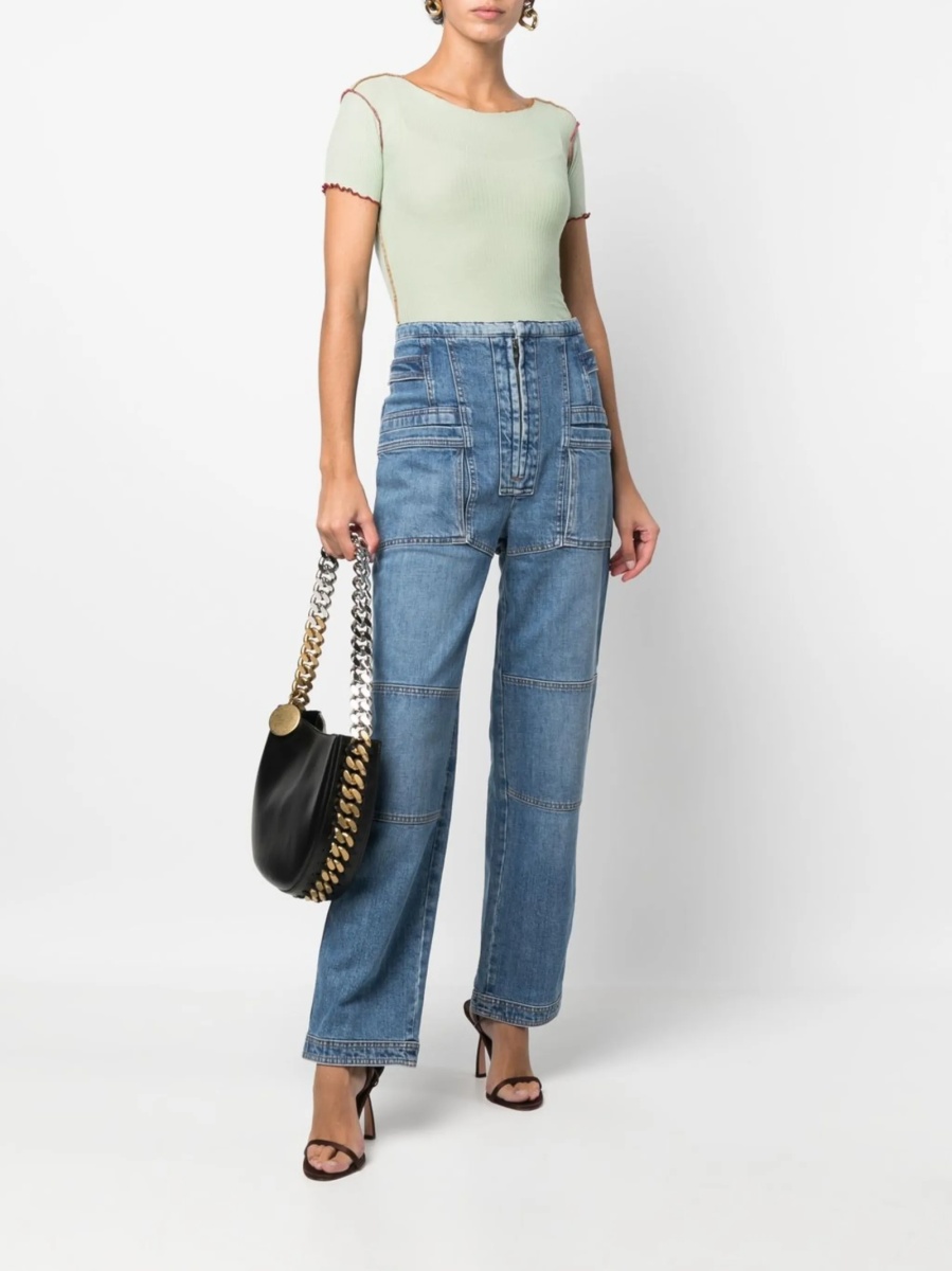 Blugi drepti Stella McCartney albastri - Img 2