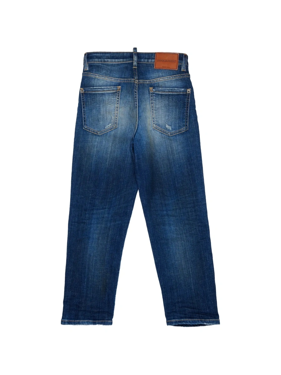 Blugi DSQUARED2 albastri din denim - Img 4