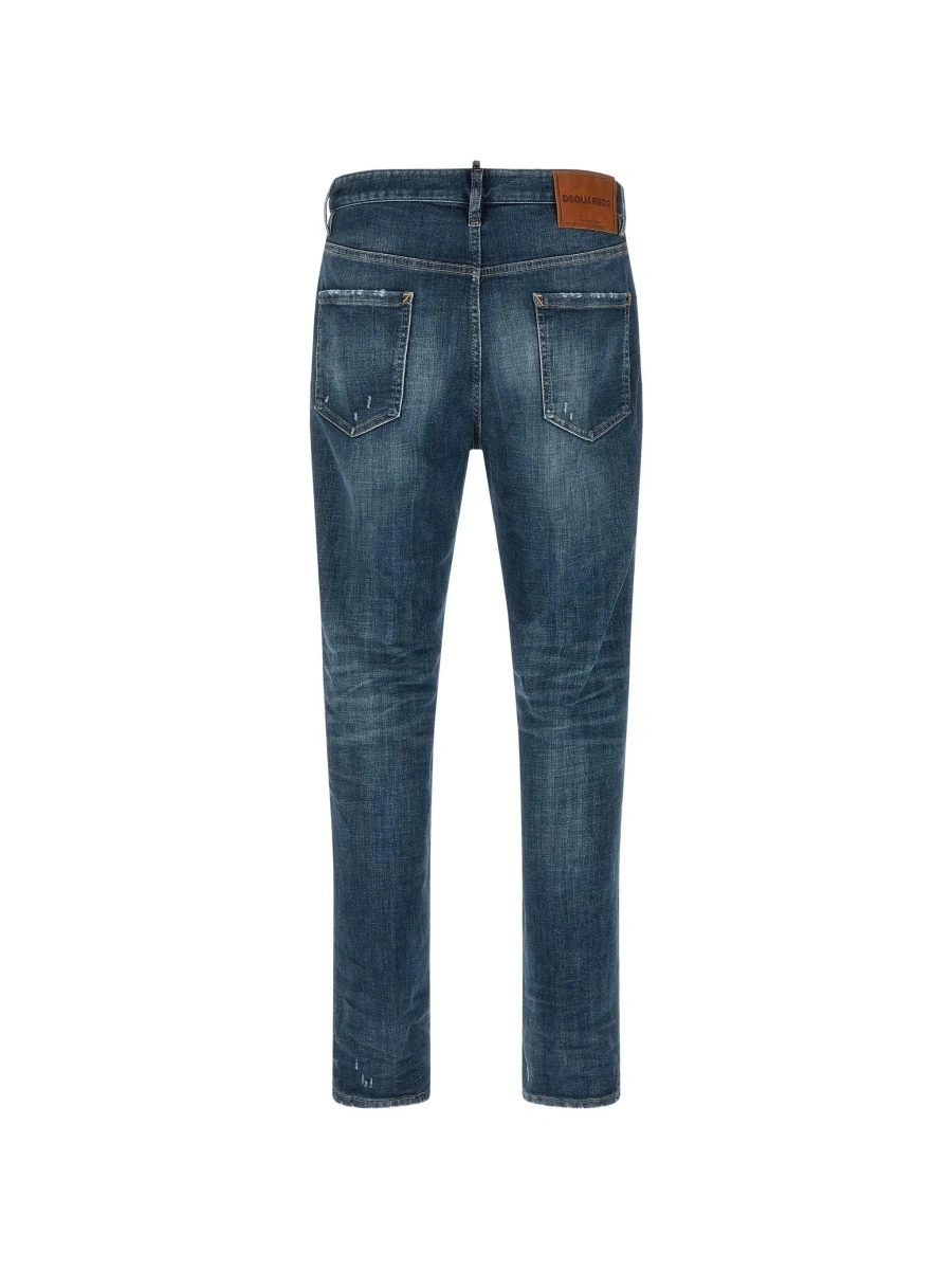Blugi DSQUARED2 albastri din denim - Img 4