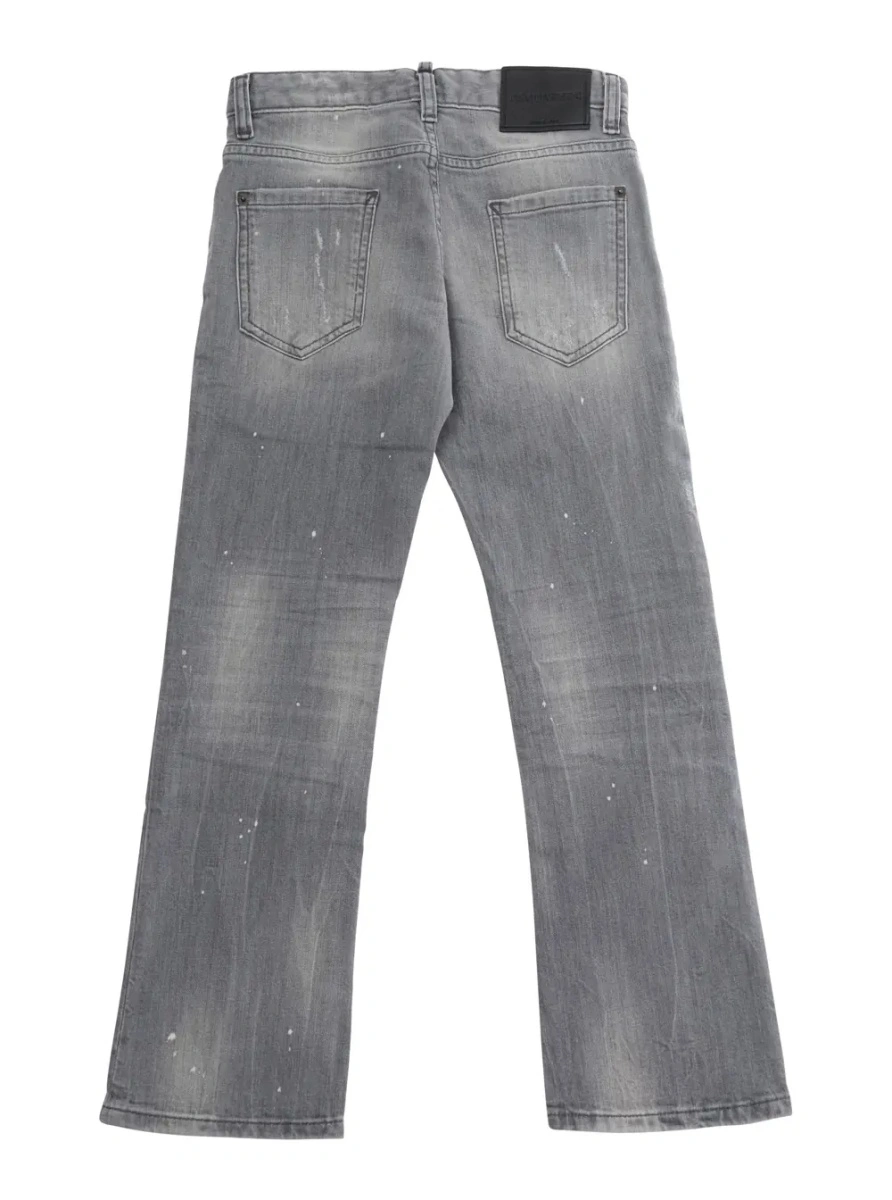Blugi DSQUARED2 gri din denim 'American' - Img 2