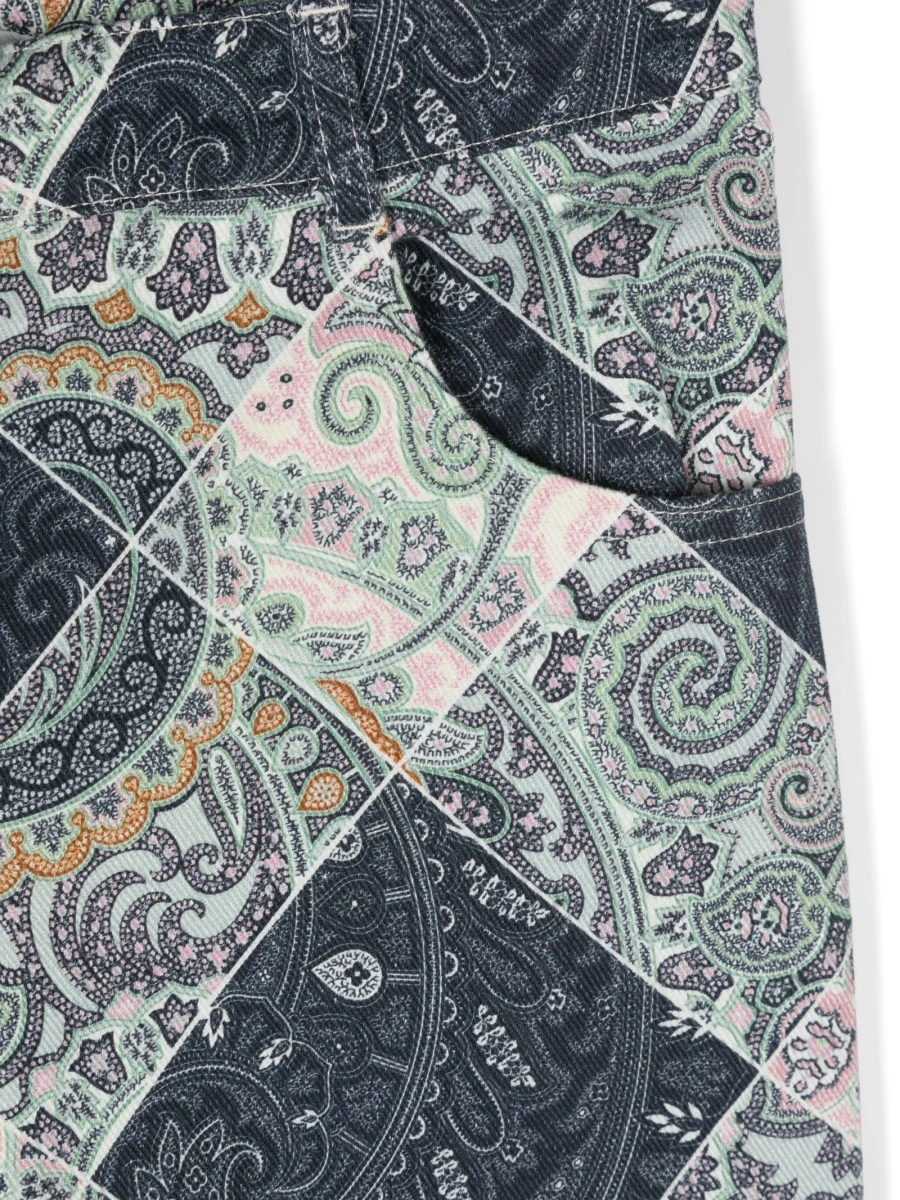 Blugi ETRO albastri din spandex/elastan si bumbac - Img 3