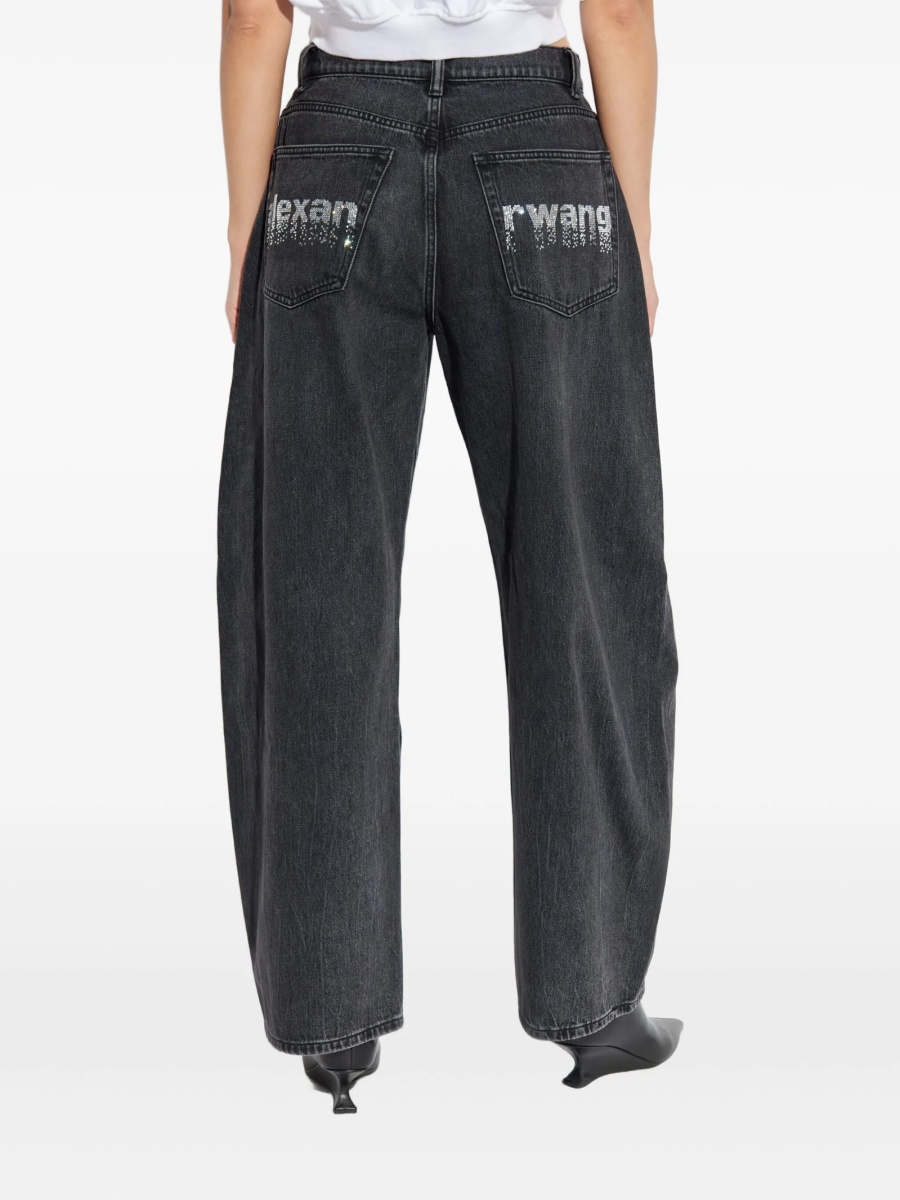 Blugi evazati Alexander Wang gri din bumbac - Img 4
