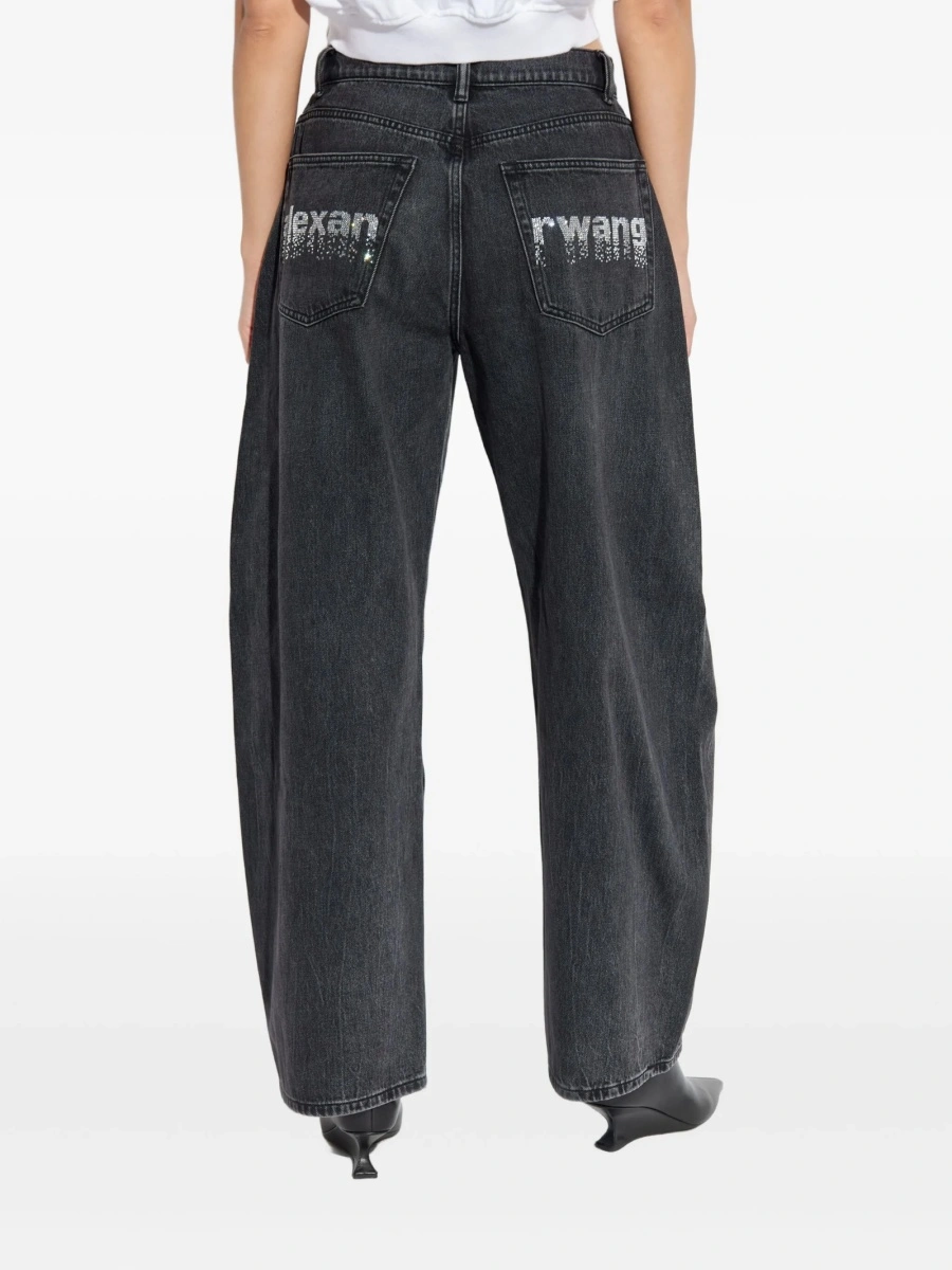 Blugi evazati Alexander Wang gri din bumbac - Img 4