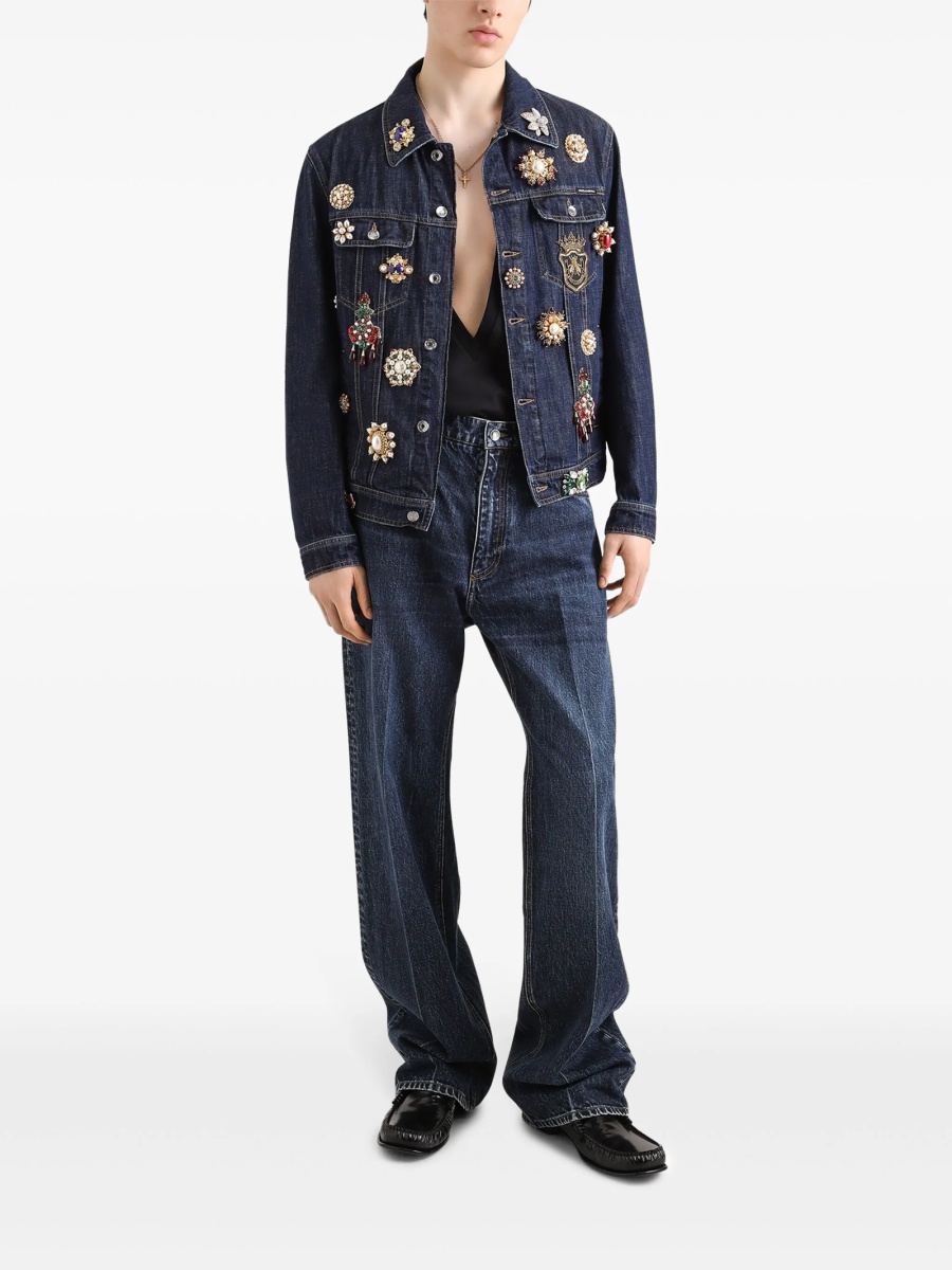 Blugi evazati Dolce &amp; Gabbana albastri - Img 2