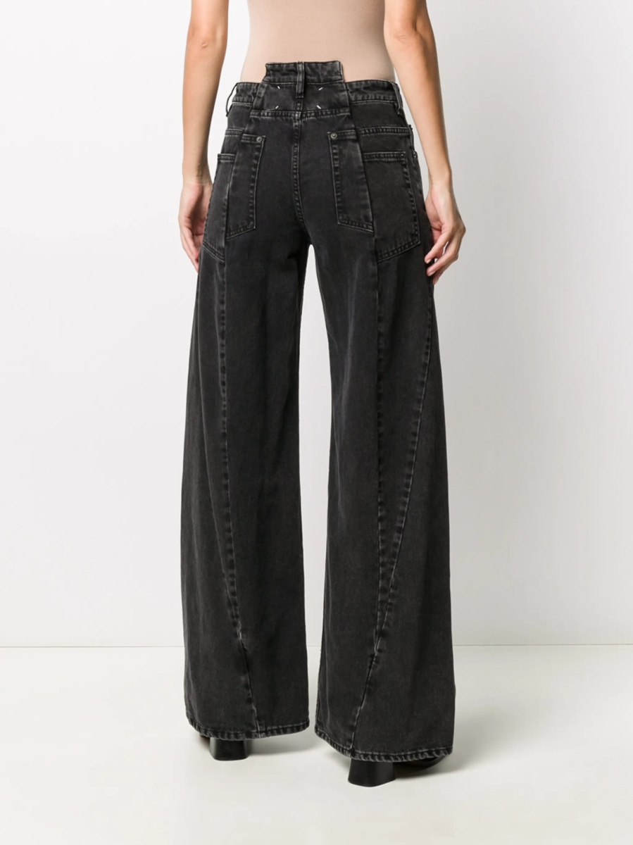 Blugi evazati Maison Margiela negri din bumbac - Img 4